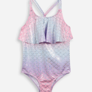 MAIÔ INFANTIL COM BABADO METALIZADO LILÁS