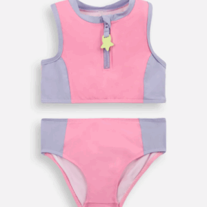 BIQUINI INFANTIL ZÍPER RECORTES ROSA